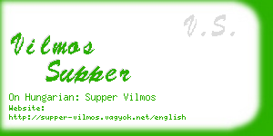 vilmos supper business card